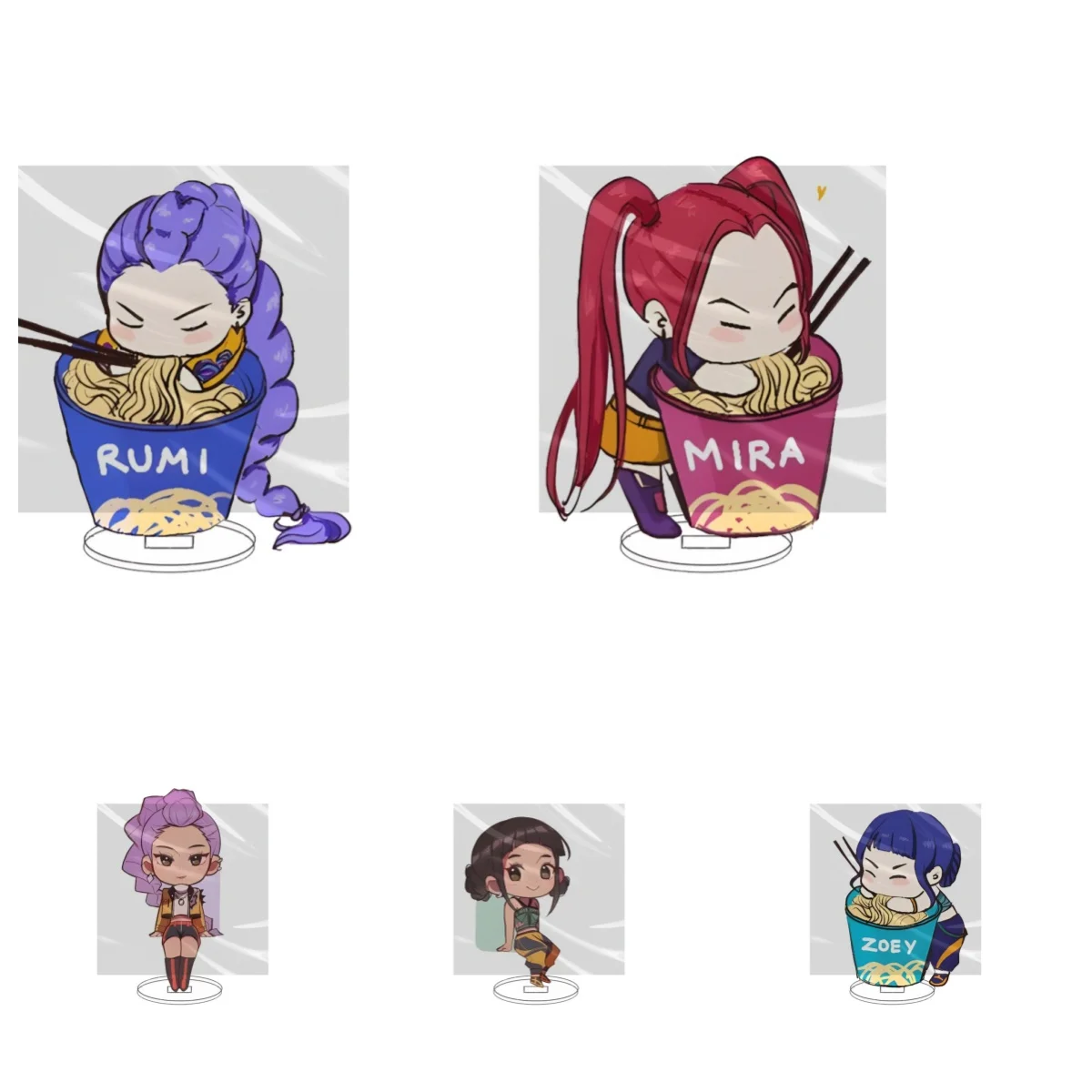 

Kpop Demon Hunters Huntrix Saja Acrylic Stand Ornaments Rumi Zoey Mira Decorations cosplay Accessories Goods Christmas Gifts