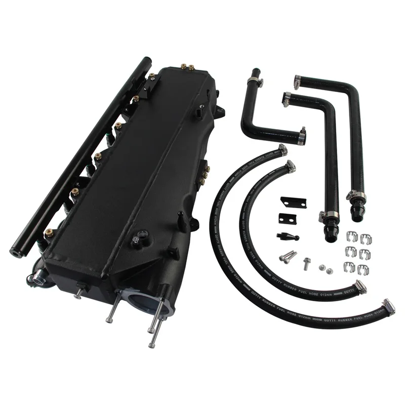 

For Gen 2 BMW B58 G-Series Charge Air Cooler Manifold M240i M340i M440i 3.0L Top Bar & Plate Intercooler Black CNC Aluminum