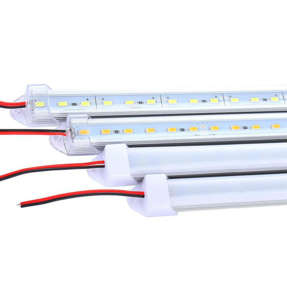5PCS 50cm SMD5630 LED Bar Light DC12V 24V Super Bright 36LEDs LED Hard Bar Strip Light with Tube Waterproof Cover Car Cabinet