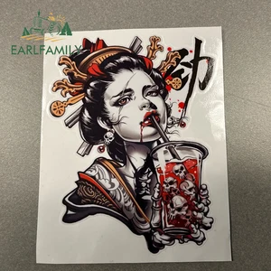 Earlf Family 13cm x 10.1cm cho nhãn dán xe Geixa Nhật Bản vui nhộn Dwaterproof Downmofer Water From Motorcycle Portable Trunk Car Accessoires 10 doanh số bán chính của Nhật Bản Gueixa - №9