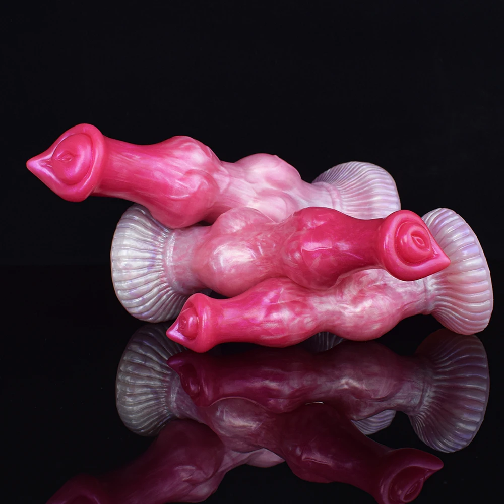 FAAK Multi Color Dog Knot Dildo Silicone Anal Beads With Sucker Adult 18 Butt Plug Female Massage Erotic Products Sex Toys