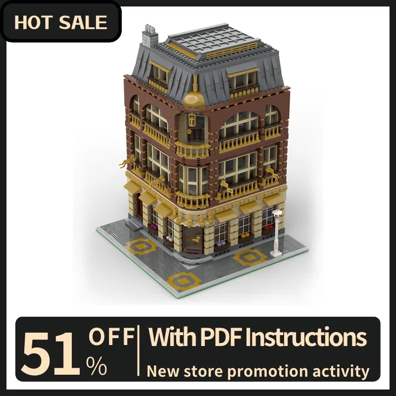 

New 2911Pcs City Hot Selling Street View Moc Modular Fashion Salon Model Custom Puzzles Diy Creative Ideas toys Birthday Gifts