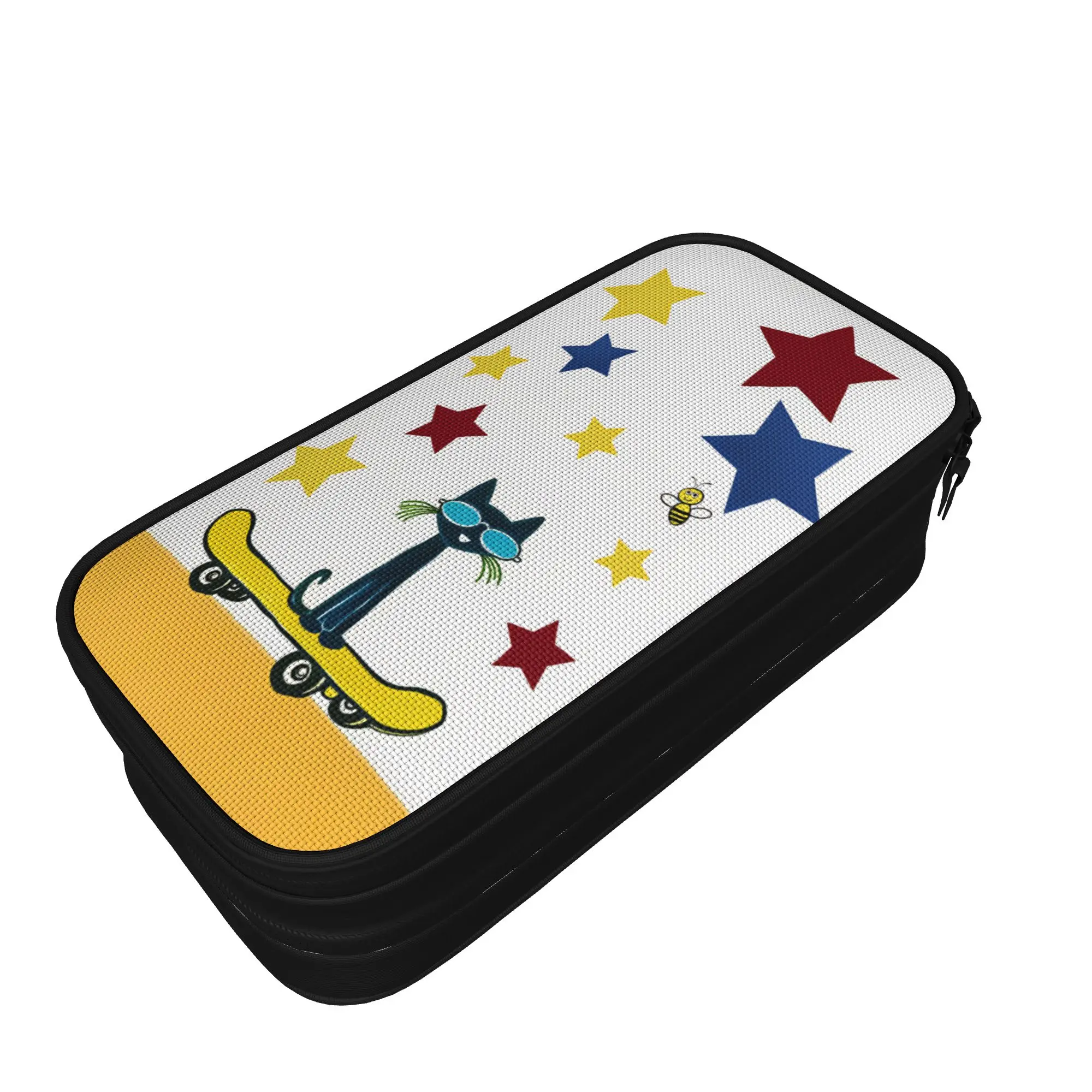 Pete The Cat  Pencil Case  Back To School Pencil Cases Double Layer Boy Girl Lovely University Pencil Box School Stationery