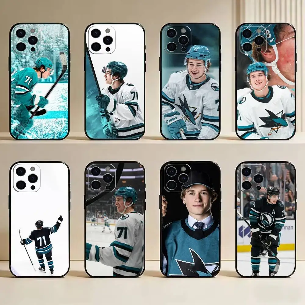 Funda de Teléfono Deportiva de Silicona Suave Macklin Celebrini0-Canada-Centre Forward-Ice Hovkey para iPhone 17, 16, 15, 14, 13, 12, 11 Plus, Pro Max, XS
