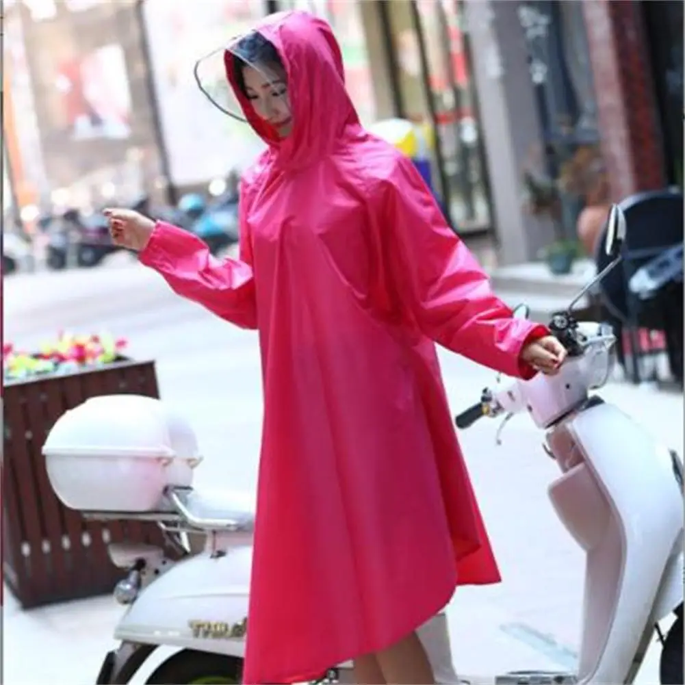 Outdoor Rain Coat With Wide Brim Reusable Thickened Waterproof Long Hooded Raincoat Rain Poncho XXXL