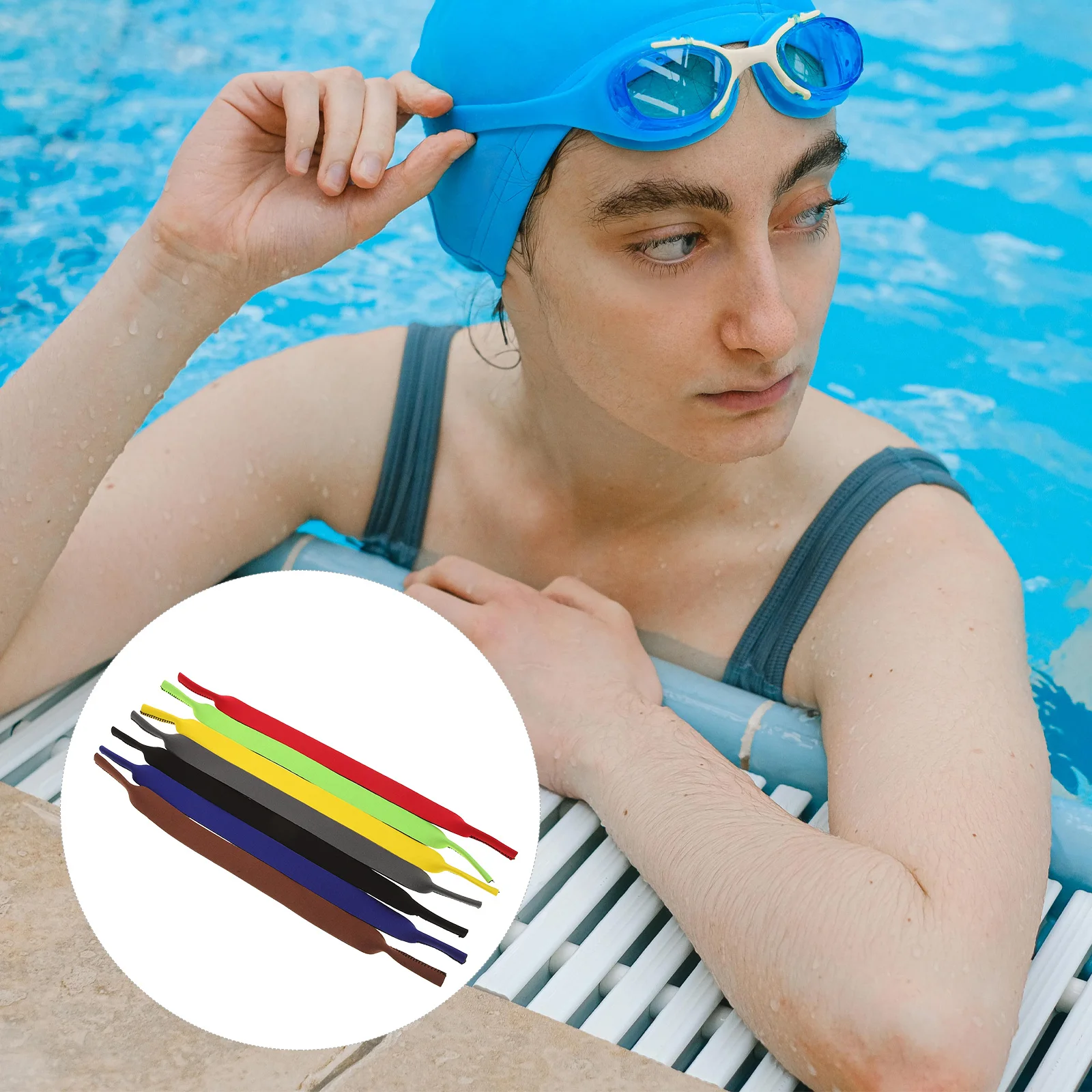 

7pcs Non-slip Glasses Strap Goggles Fixing Chain Swimming Glasses Rope Adjustable Strap Safe Practical Durability Swim