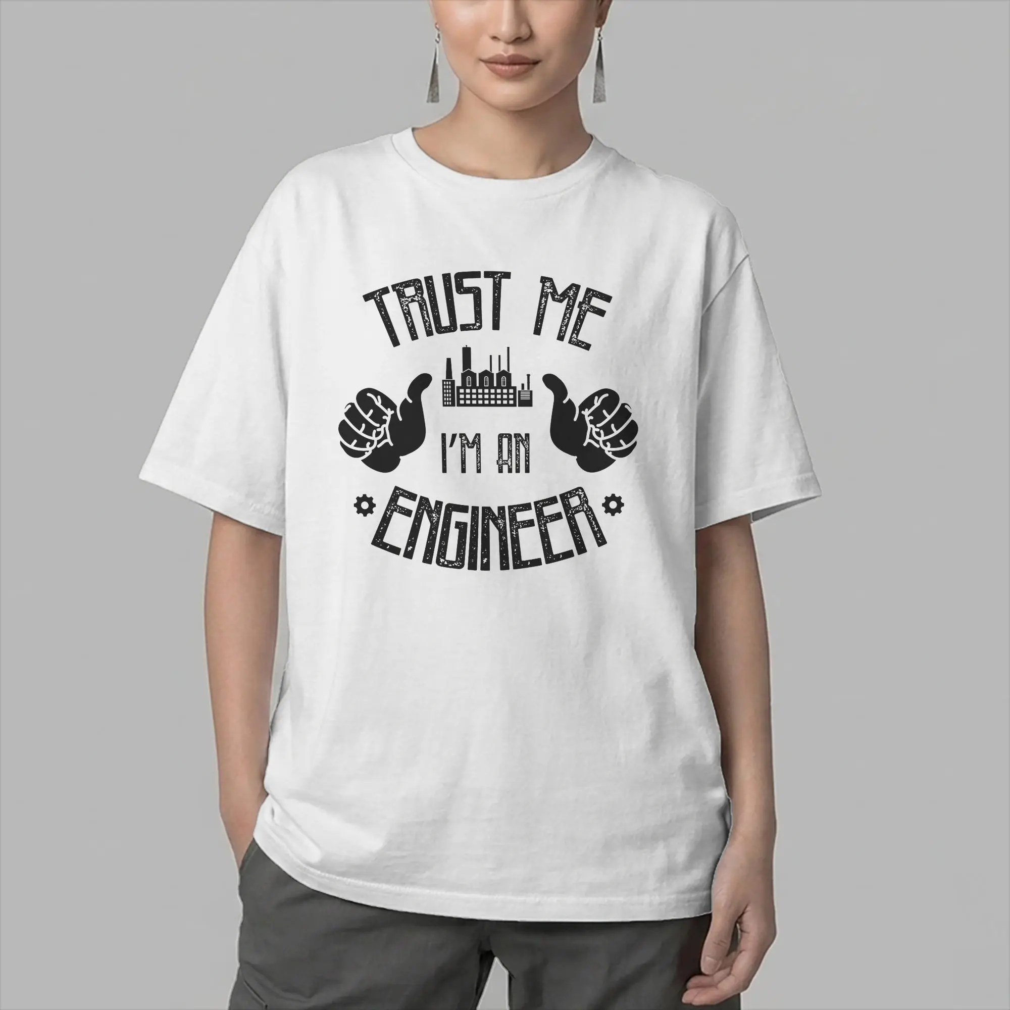Men's Trust Me I'm an Engineer T Shirts Engineering Major Joke Cotton Clothes Funny Short Sleeve Crewneck Tee Shirt T-Shirts