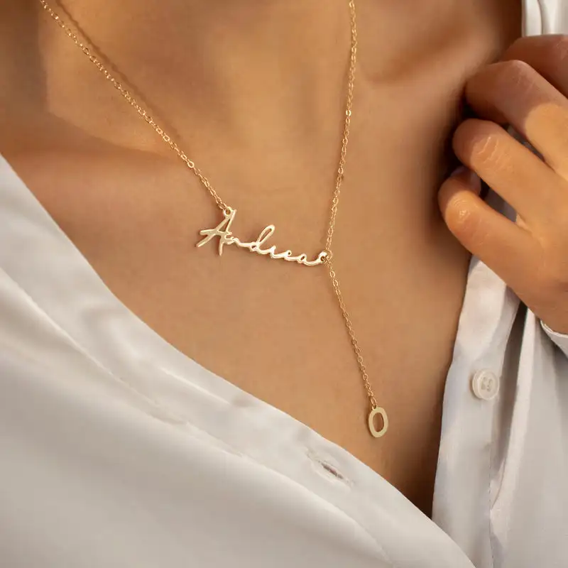 

Custom Long Stainless Steel Necklace Elegant Dress Necklace Wedding Jewelry Personalized Colleagues Birthday Gifts for Women