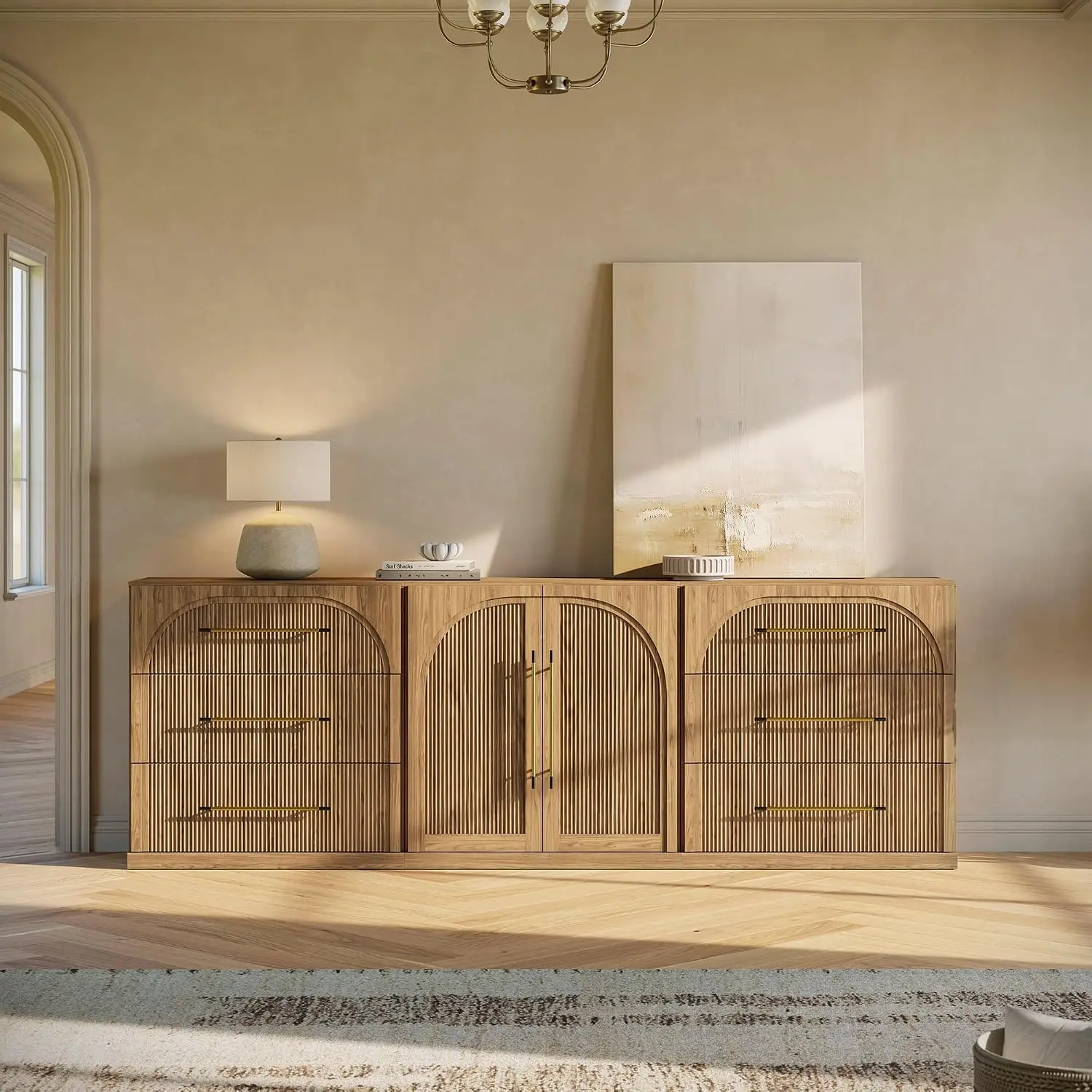 Jagger 3-Piece Modular Sideboard Buffet Cabinet - Camel