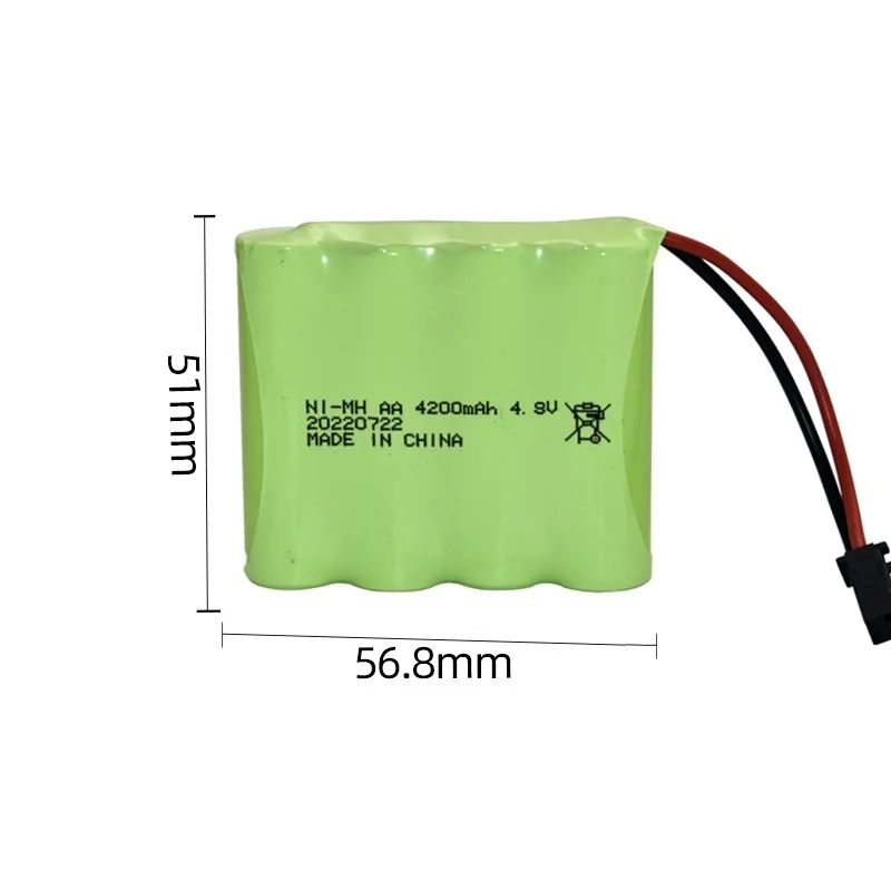 Upgrade to 4200mah 4.8v Battery NiMH AA For Rc Toys Cars Tanks Robot Boats Guns Ni-MH AA 4.8v Rechargeable Battery Pack(SM Plug)