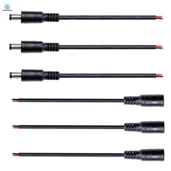 5PCS DC Male Female Connector Cable 5.5mm*2.1mm Power Plug Wire 2PIN Pigtail Connect Cord For LED Strip Light CCTV Camera Router