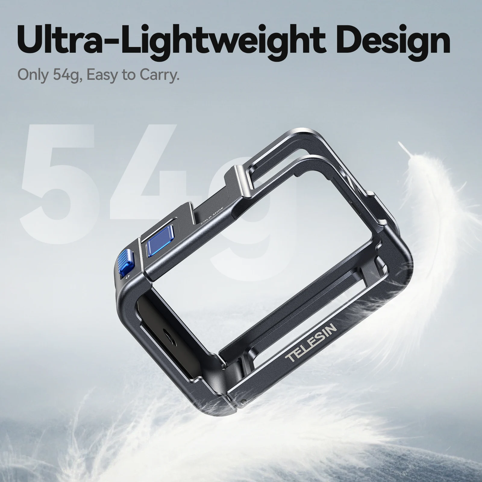 TELESIN Aluminium Alloy Frame Case For DJI OSMO Action 3 4 5 Pro Double Clod Shoe Cage Protective Shell For DJI Action 3 4 5pro