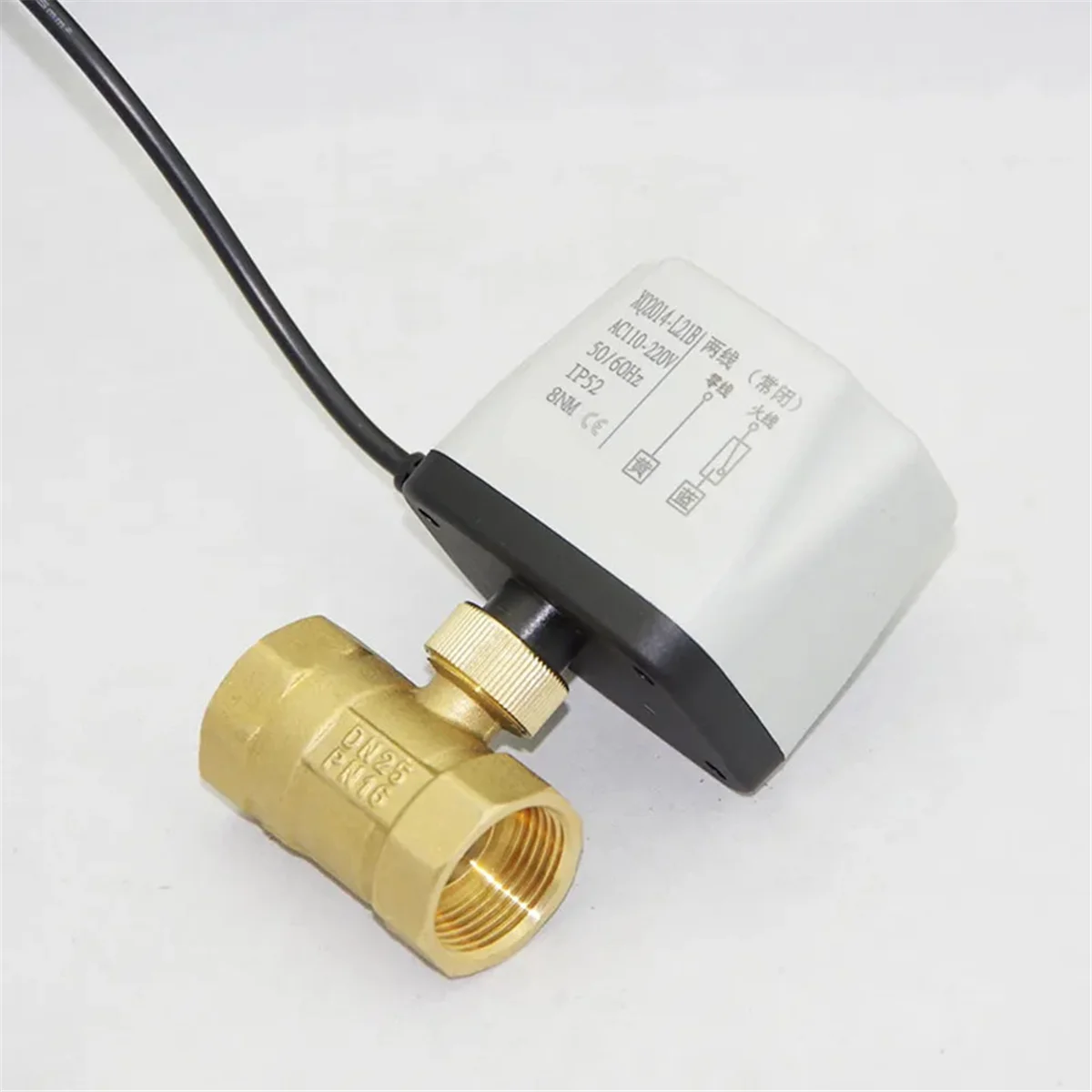 N18R Brass Normally Closed Quick-Open Motorized Ball Valve 2-Wire Brass Electric D50