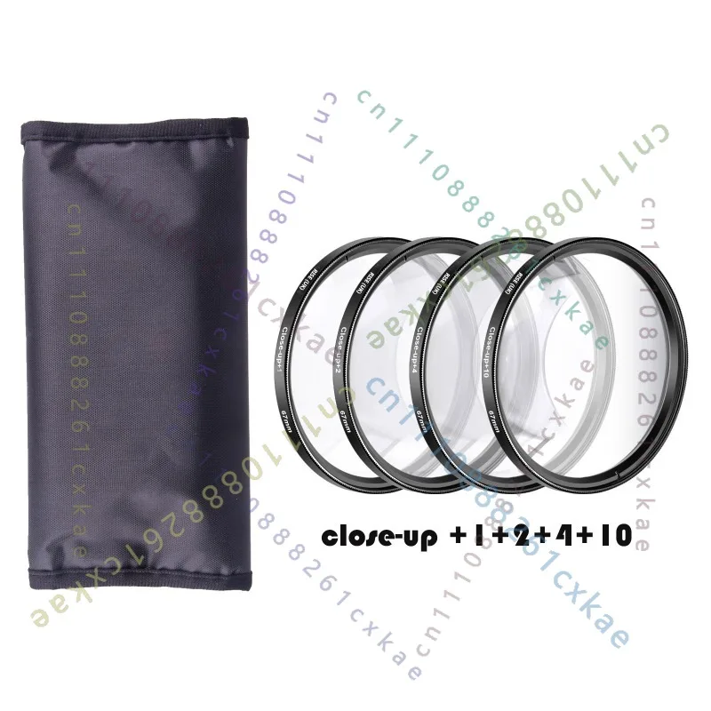 Close‑Up Filter Set +1 +2 +4 +10 Macro Lens 4‑Piece Kit, Multi Size 37/49/52/55/58/62/67/72/77/82mm