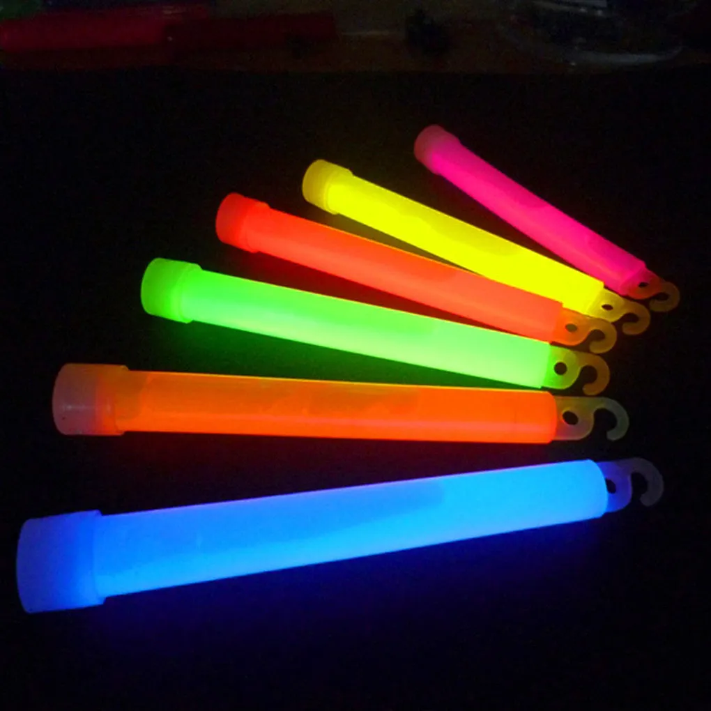 Plastic Glow Stick Portable Handheld Colorful Hiking Emergency Replacement Luminous Sticks Decoration with Hanger Red