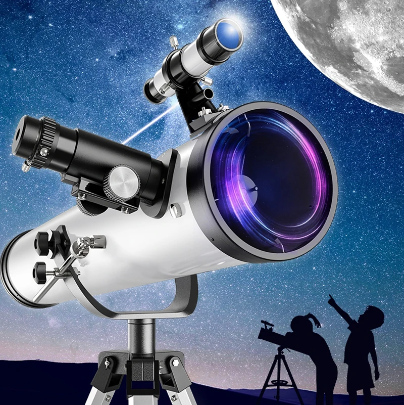 875X Professionelles astronomisches Teleskop F70076 Monokular 114 mm großes Blende 76700 für die Sternenbeobachtung, Vogelbeobachtung, Mond, Sonnenfilter