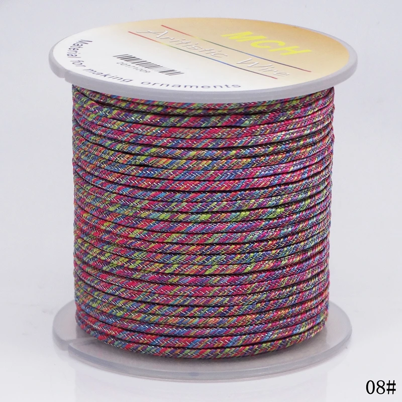 Jewelry thread DIY bracelet ropegold and silver colored thread 2mm 10meter/roll Colorful threads line woven strong