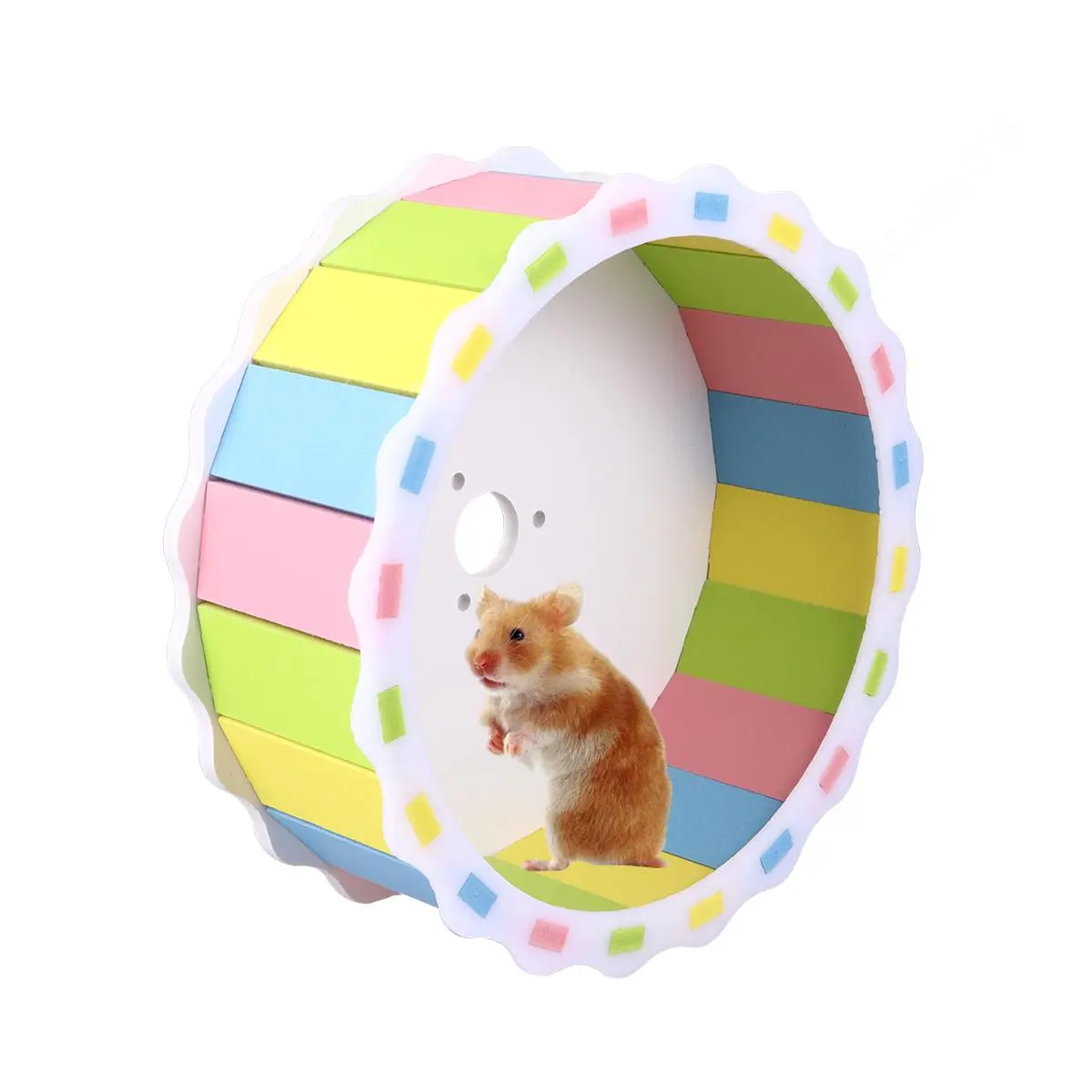 

Silent Running Wheel Hamster Exercise Toys Wooden Pet Playground Durable Safe Easy Clean Small Animals Fun Play