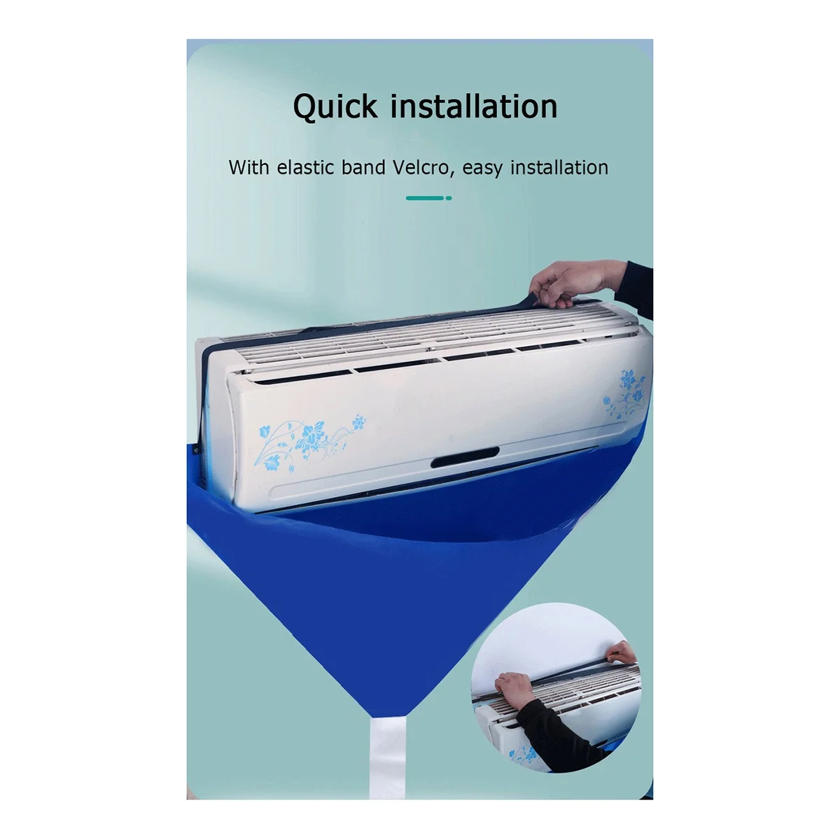Kit de cubierta de limpieza de aire acondicionado, bolsa impermeable de protección contra el polvo para aire acondicionado, herramienta de limpieza sin desmontaje