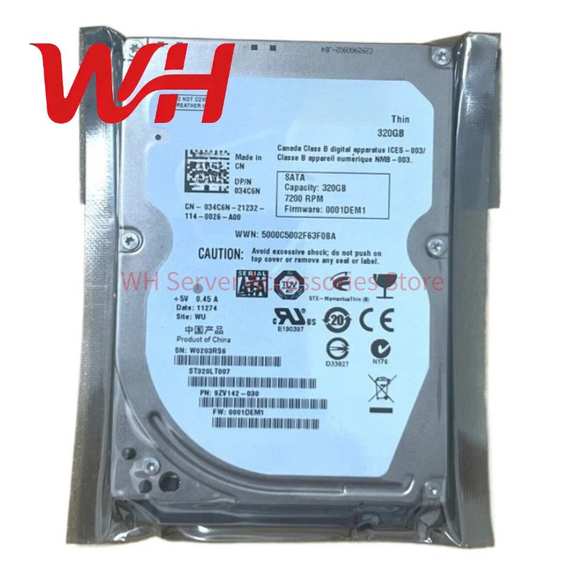 

Thin HDD 320GB 7200RPM ST320LT007 SATA 3.0 2.5" Laptop Internal Hard Disk Drive