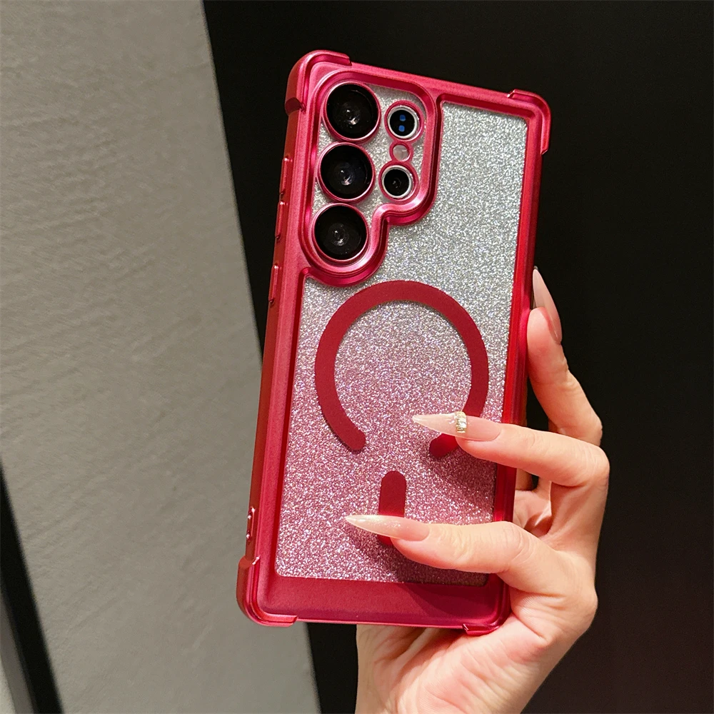 Glitter Electroplated Magnetic Phone Case for Samsung Galaxy