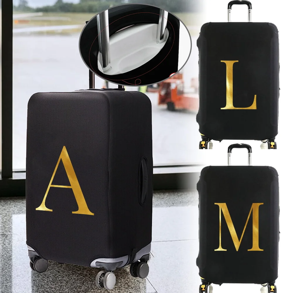 

Luggage Cover Stretch Fabric Suitcase Protector Letter Series Baggage Dust Cover Suitable 18-32 Inch Suitcase Travel Organizer