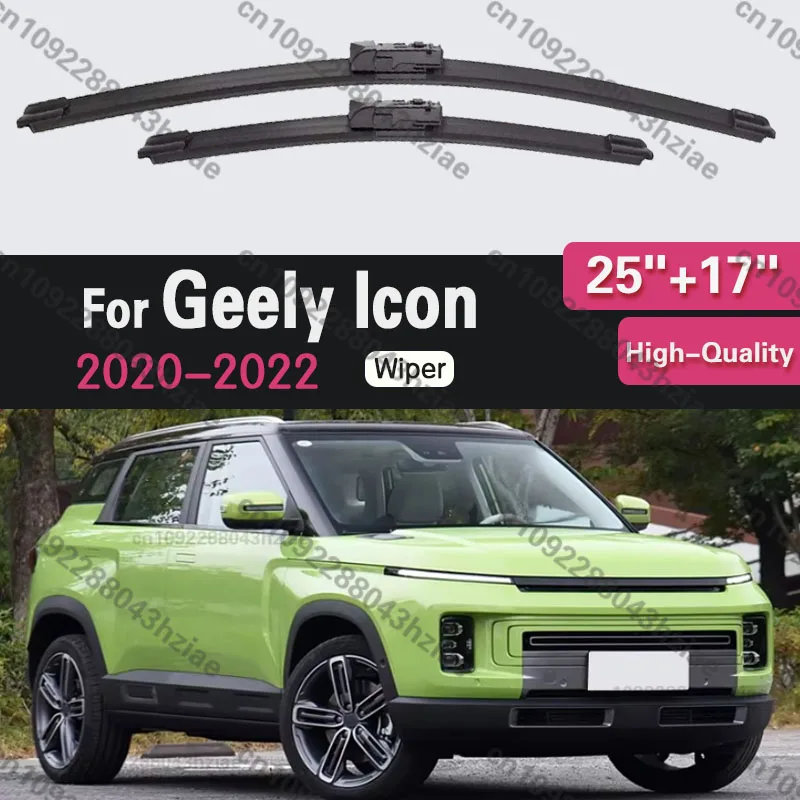 2x Front For Geely Icon 2020 - 2022 2021 Windshield Wiper Blades Brushes Cutter RubberCar Accessories 25