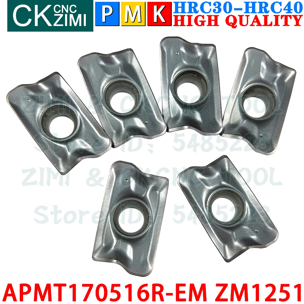 APMT170516R-EM ZM1251 APMT 170516R EM ZM1251 超硬インサート肩フライス盤インサート工具 APMT 170516 R CNC 機械旋盤インデックス可能な切削工具