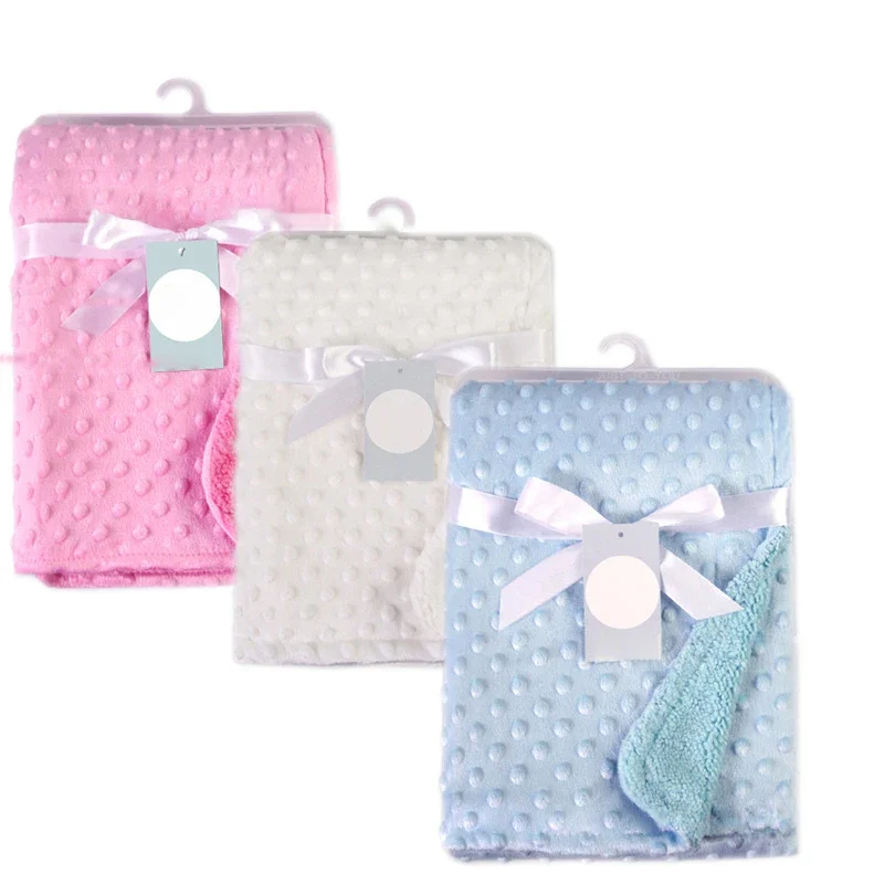

Baby Blanket & Swaddling Newborn Thermal Soft Fleece Blanket Winter Solid Bedding Set Cotton Quilt Infant Bedding Swaddle Wrap