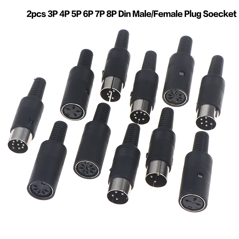 

Revive Your Vintage Keyboard! 2Pcs DIN Plug Kit, 3-8 Pin Male/Female for DIY Cable Repair or Custom Builds