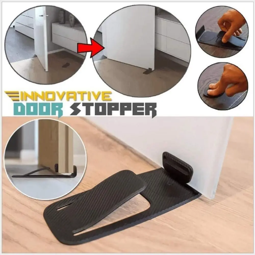 New PVC Door Stopper Safety Protector Free Pasting Floor Door Stopper Multifunctional Portable Door Wedge Holder Anywhere