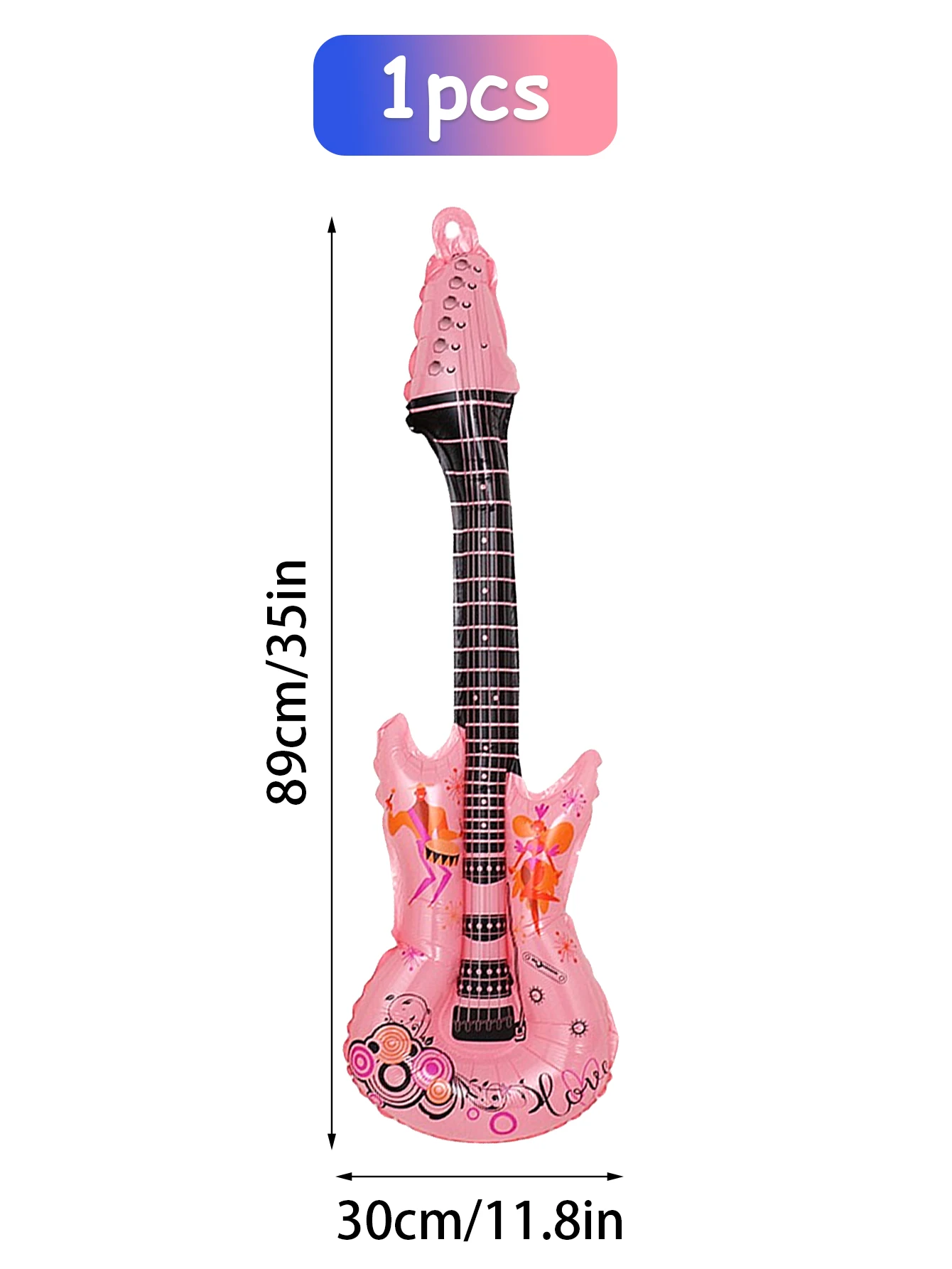 1 Stück/5 Stück Folienballons in Form einer Rockgitarre, geeignet für Disco-Partys, Geburtstage, Musikveranstaltungen, Babypartys. – Detail 8