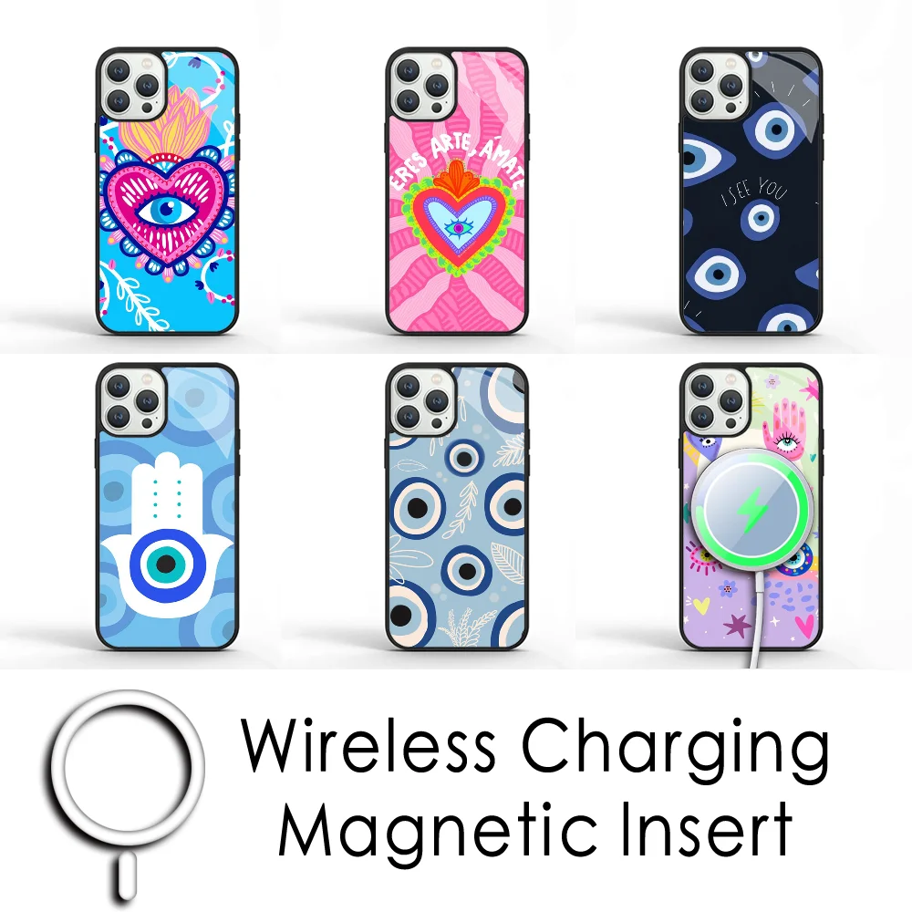 

Lucky Eye Blue Evil Eyes Phone Case For IPhone 16 15 Pro Max Case 14 Plus 13 12 11 Magesafe Magnetic Wireless Charge Cover