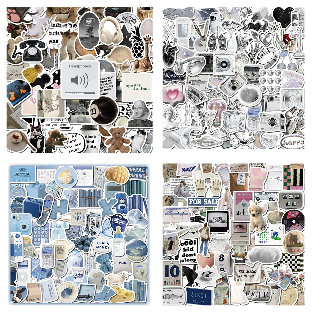 50PCS Ins Korean Style Stickers Vintage For DIY Kids Notebook Luggage Motorcycle Laptop Refrigerator Decals Car Graffiti