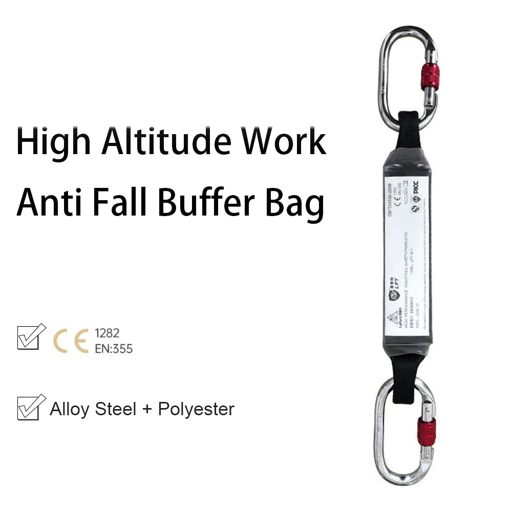 Safety Harness Lanyard Shock Absorber High Altitude Work Fall Protection Safety Belt Rope Buffer Bag Rock Climbing Protect Strap