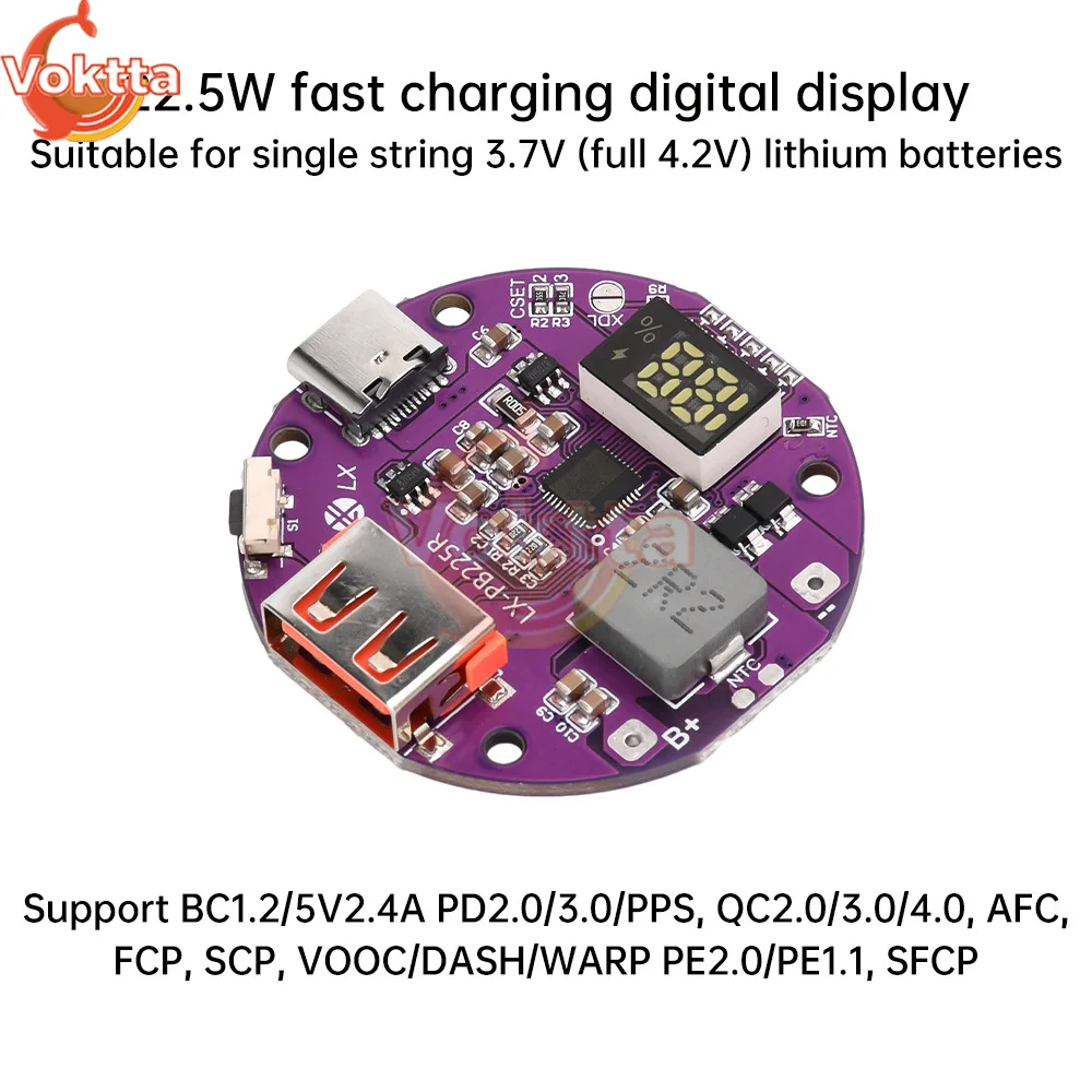 22.5W Fast Charging Module Power Bank Charger Board Full Protocol Bidirectional PD3.0 PD2.0 QC4 QC3.0 QC2.0 AFCFCP SCP PE1.1