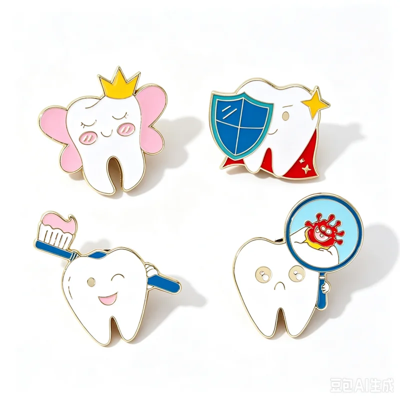 New Cute Take Care Of Your Teeth Brush Teeth Cartoon Enamel Brooch Badge Jewelry For Bag Clothing Backpack Party