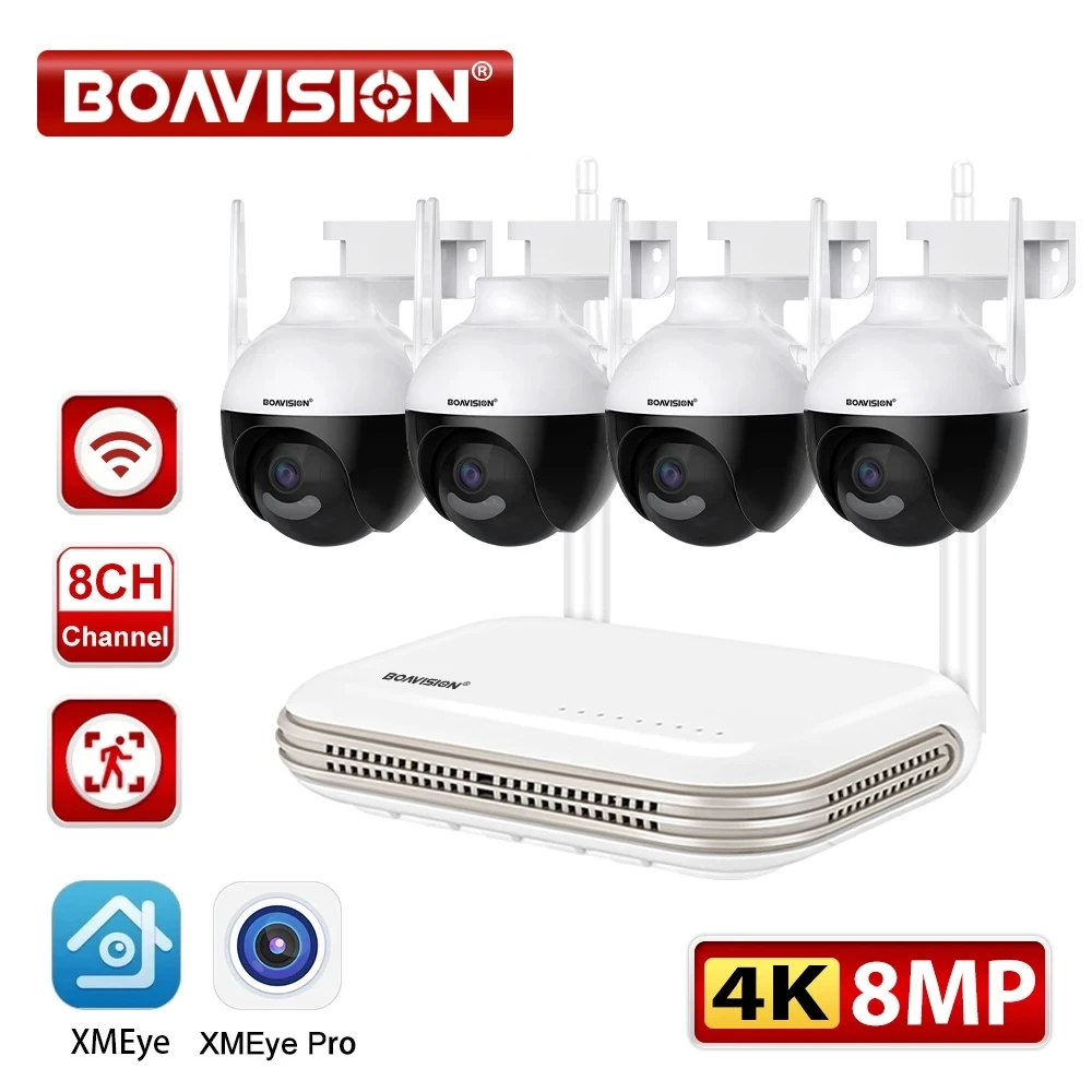 8CH Mini Wifi NVR HD 8MP 4MP PTZ WIFI IP Home Security Camera System Video H.265 CCTV Waterproof Wireless Surveillance Kit