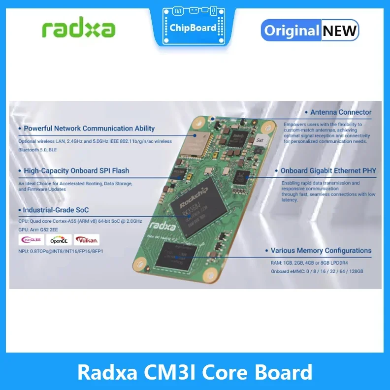 Modul Papan Inti Radxa CM3I dengan Chip Rockchip RK3568J Mendukung Papan Kelas Konsumen Raspberry Pi