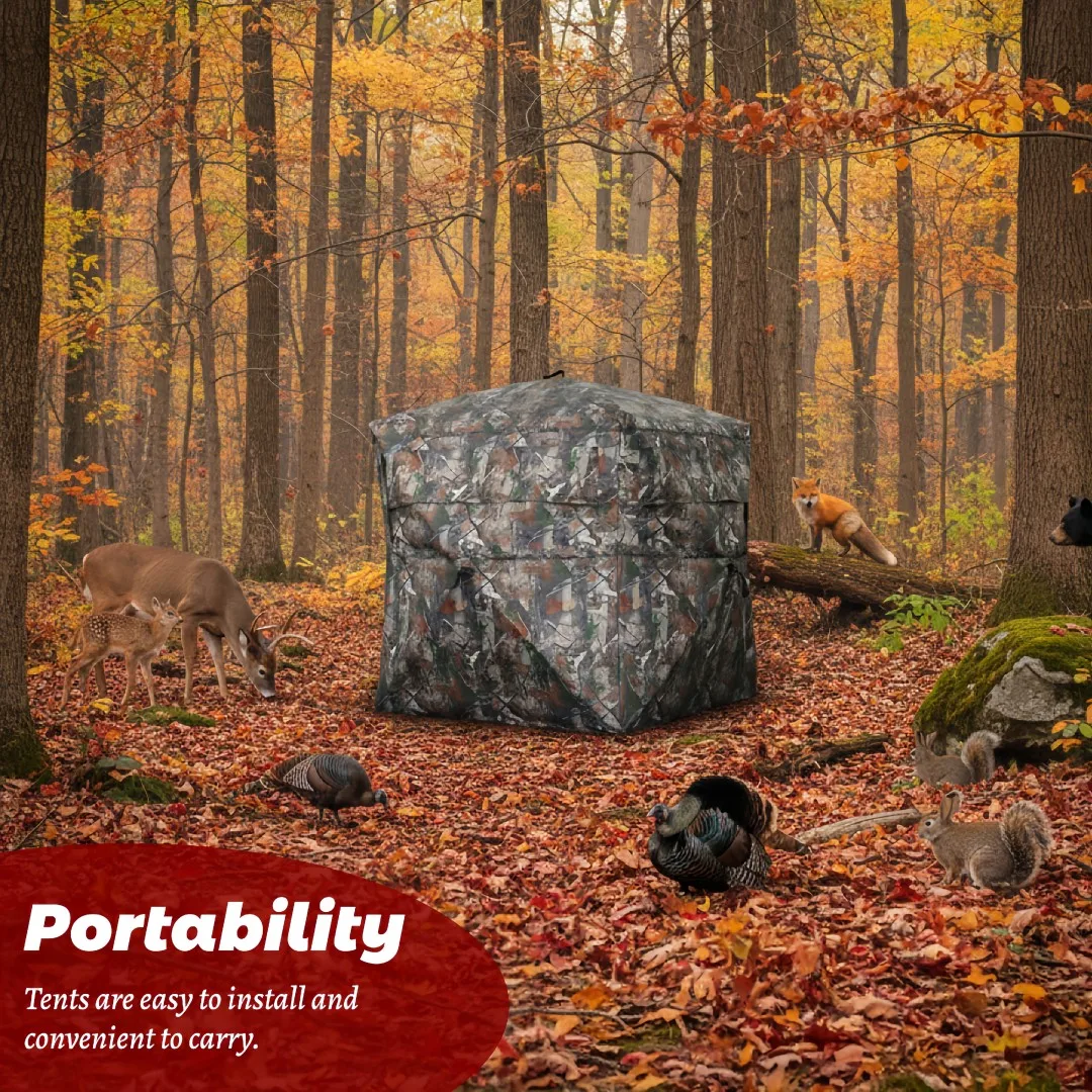 Camouflage Pop-Up Hunting Blind Easy Setup Ground Shelter Outdoor Camo Blind with Storage for Deer Turkey Duck Archery Season view 5