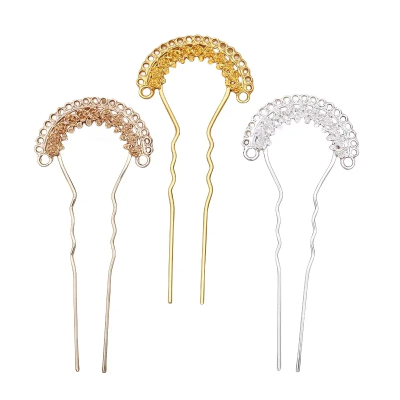 

BoYuTe (10 Pieces/Lot) Vintage Metal Hairpin Hair Fork with Multi-Loops Handmade Diy Jewelry Accessories