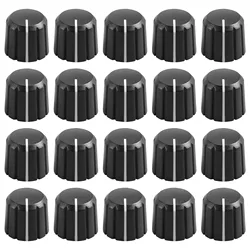 20Pcs 15X13.5mm Plastic Potentiometer Rotary Knob for 6mm Diameter D Type Shaft Guitar Volume Knob.