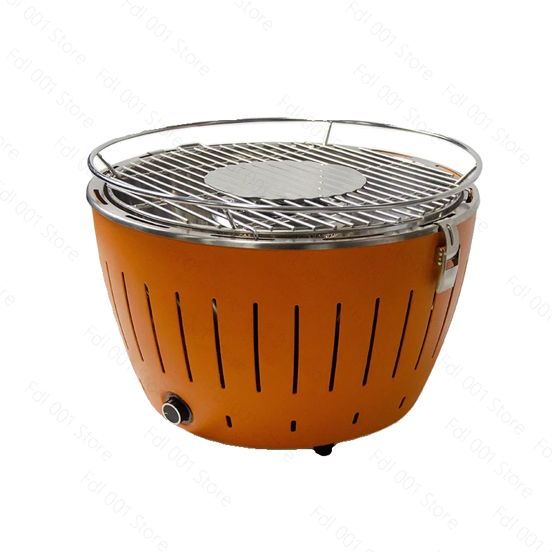 

Portable BBQ Charcoal Grill Household Lotus Grill with Internal Fan Smokeless and Anti-scalding Grill