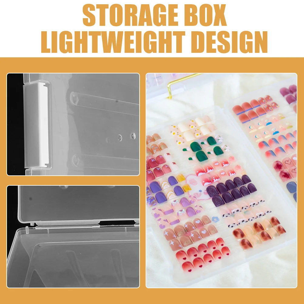 

Press on Nail Organizer Storage Box Multiple Sizes Display Case Protective Portable False Nail Storage Organizer