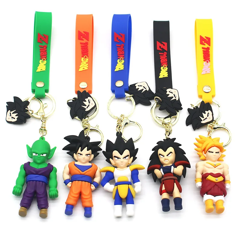 Cartoon Anime Dragon Ball Key Chain  Figure Son Goku Majin Buu Vegeta Keychain  Accessories Keyring Decoration  Christmas Gift