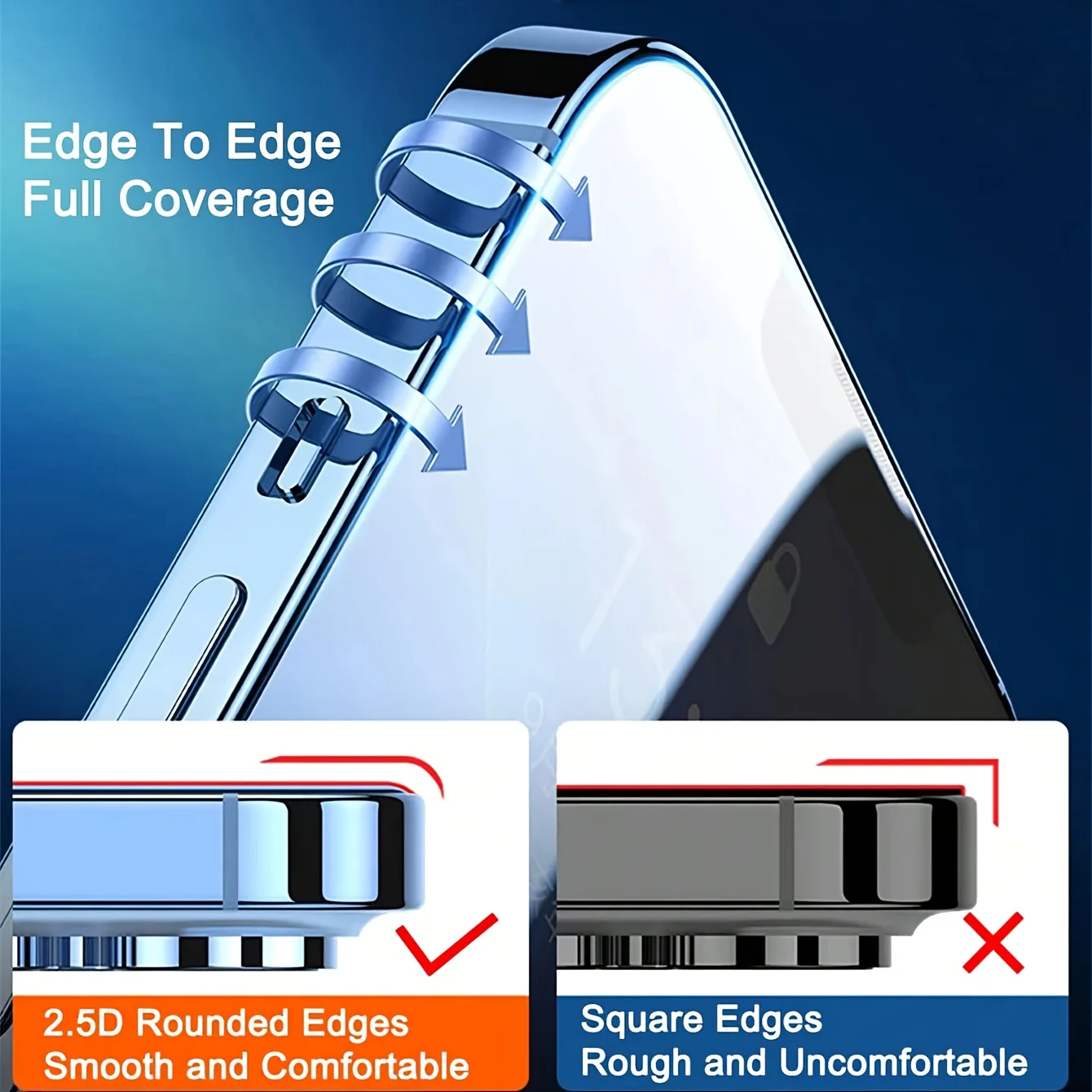 2 قطعة واقي شاشة من الزجاج المقوى مضاد للضوء الأزرق متوافق مع هاتف Iphone 17 Pro/14 Pro Max/15 Pro Max/16/16 Plus