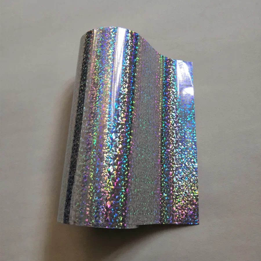 Hot stamping foil  holographic foil silver small broken flower pattern hot press on paper or plastic heat transfer film