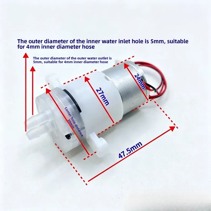 310 Diaphragm Self-Priming Pump DC 3.7V, Dual-Head Silent Suction Pump 600ml/min for Water Dispenser/Tea Maker