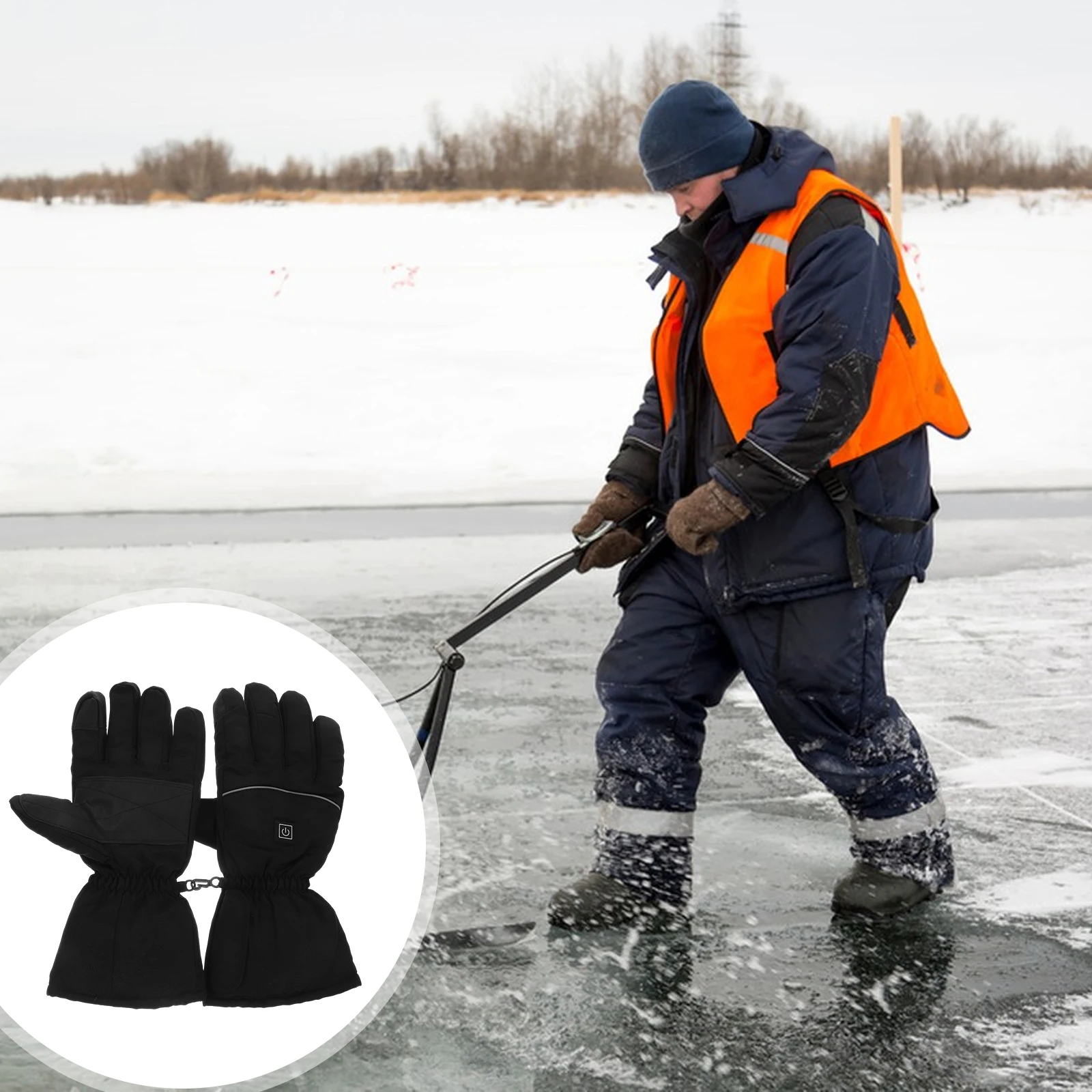 

1Pair Electric Heated Gloves Winter Thermal Gloves Free Waterproof Windproof for Motorcycle Skiing Outdoor