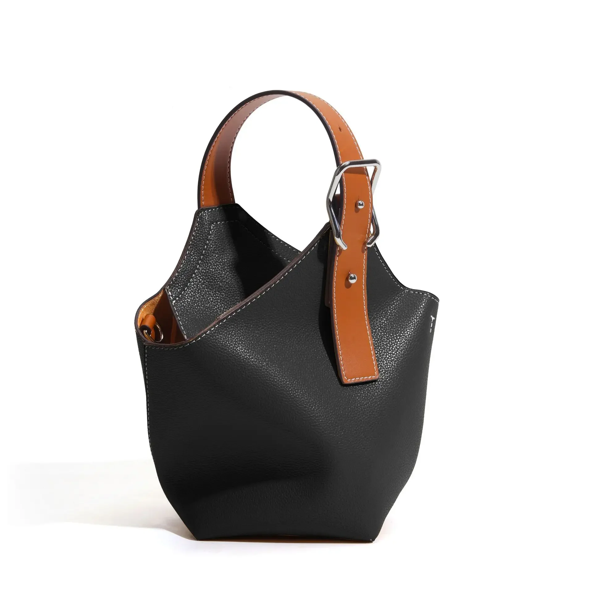 Bolso de mano de cuero genuino de gran capacidad para mujer, bolso de hombro de diseño de nicho, bolsos de mano para mujer, bolsos de diseñador de lujo